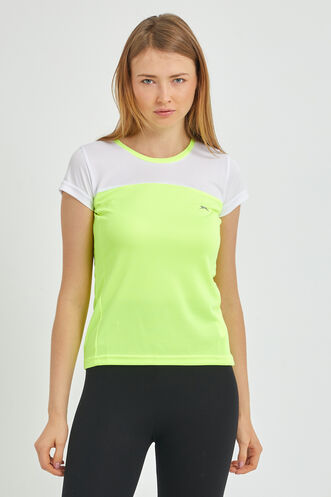 Slazenger RANDERS Women's Short Sleeve T-Shirt Neon Yellow - Thumbnail