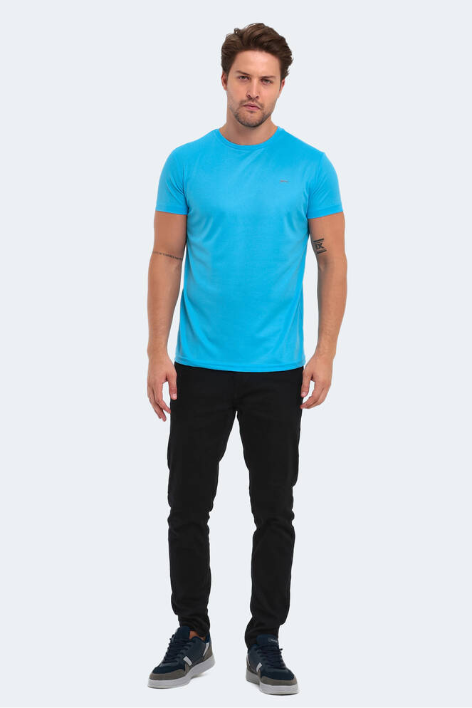 Slazenger REPUBLIC Erkek Kısa Kollu T-Shirt Saks Mavi