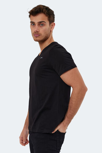 Slazenger RIVALDO Men's Short Sleeve T-Shirt Black - Thumbnail