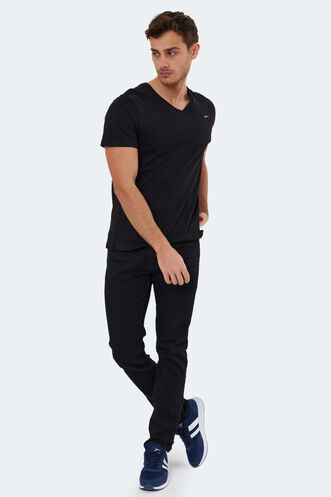 Slazenger RIVALDO Men's Short Sleeve T-Shirt Black - Thumbnail