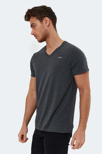 Slazenger RIVALDO Men's Short Sleeve T-Shirt Dark Grey - Thumbnail