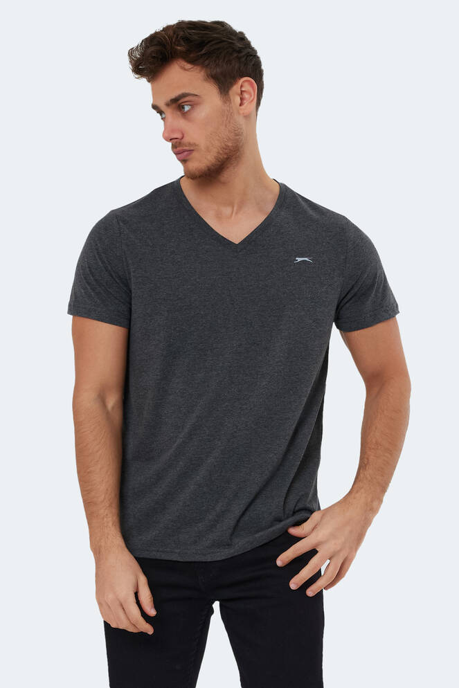 Slazenger RIVALDO Men's Short Sleeve T-Shirt Dark Grey