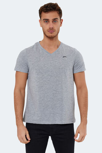 Slazenger RIVALDO Men's Short Sleeve T-Shirt Gray - Thumbnail