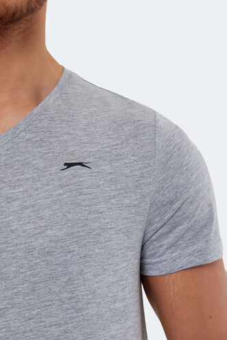 Slazenger RIVALDO Men's Short Sleeve T-Shirt Gray - Thumbnail