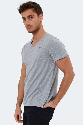 Slazenger RIVALDO Men's Short Sleeve T-Shirt Gray - Thumbnail