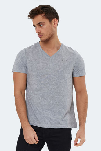 Slazenger RIVALDO Men's Short Sleeve T-Shirt Gray - Thumbnail