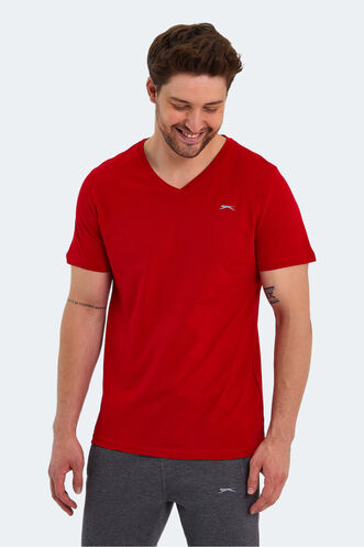 Slazenger RIVALDO Men's Short Sleeve T-Shirt Red - Thumbnail