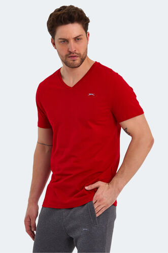 Slazenger RIVALDO Men's Short Sleeve T-Shirt Red - Thumbnail