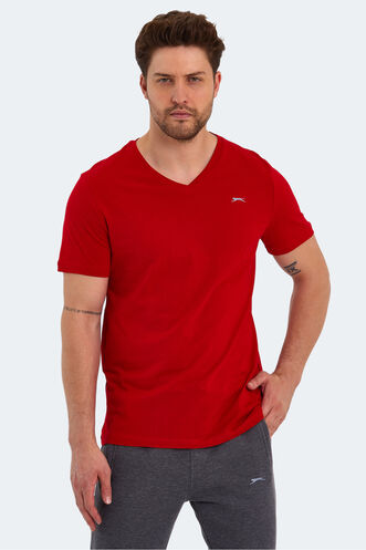 Slazenger RIVALDO Men's Short Sleeve T-Shirt Red - Thumbnail