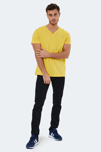 Slazenger RIVALDO Men's Short Sleeve T-Shirt Yellow - Thumbnail