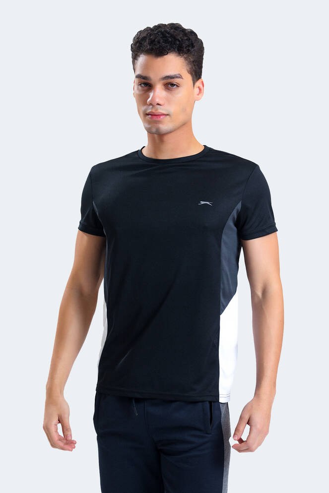 Slazenger RYAN Erkek Kısa Kollu T-Shirt Siyah - Koyu Gri