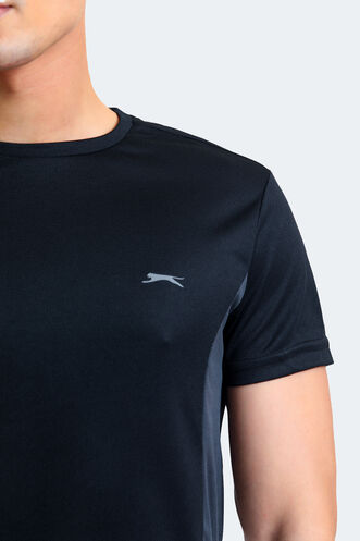 Slazenger RYAN Men's Short Sleeve T-Shirt Black - Dark Grey - Thumbnail