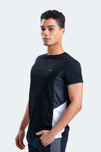 Slazenger RYAN Men's Short Sleeve T-Shirt Black - Dark Grey - Thumbnail