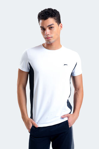 Slazenger RYAN Men's Short Sleeve T-Shirt White - Black - Thumbnail