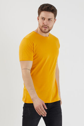 Slazenger SANDER KTN Men's Short Sleeve T-Shirt Mustard - Thumbnail