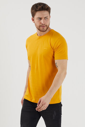 Slazenger SANDER KTN Men's Short Sleeve T-Shirt Mustard - Thumbnail