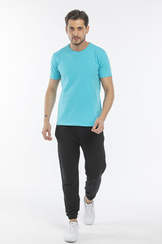 Slazenger SANNI Men's Short Sleeve T-Shirt Turquoise - Green - Thumbnail