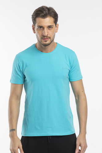 Slazenger SANNI Men's Short Sleeve T-Shirt Turquoise - Green - Thumbnail