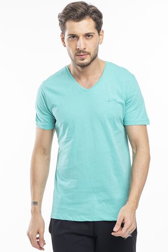 Slazenger SARGON Men's Short Sleeve T-Shirt Dark Green - Thumbnail