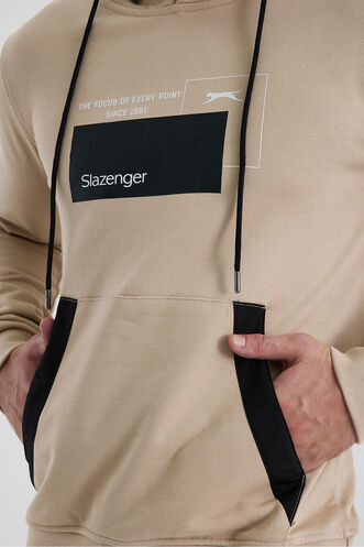 Slazenger VANDA Erkek Sweatshirt Bej - Thumbnail