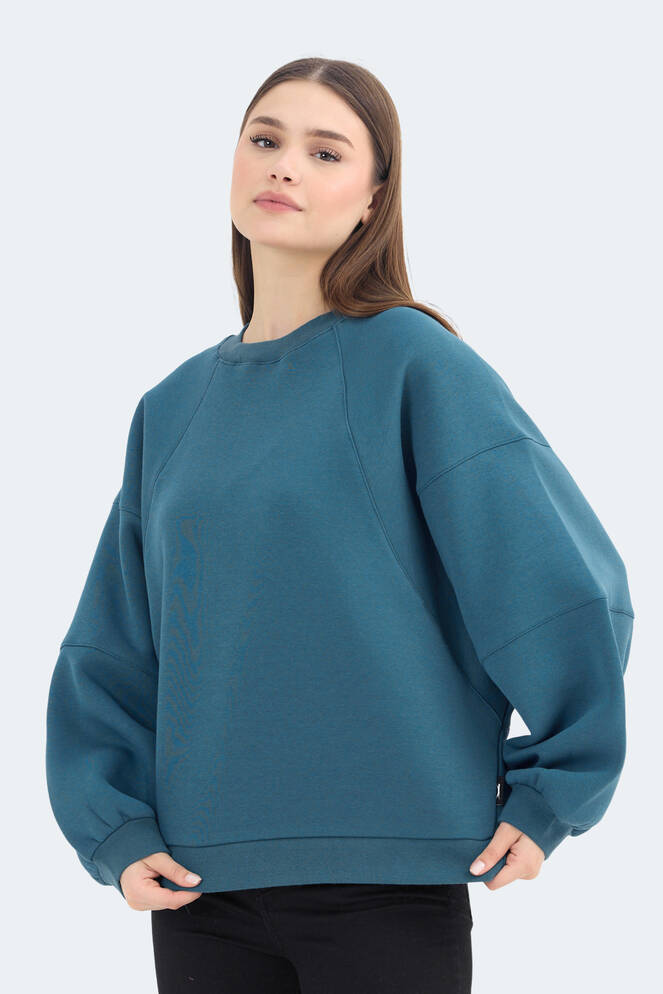 Slazenger VIA Kadın Sweatshirt Petrol