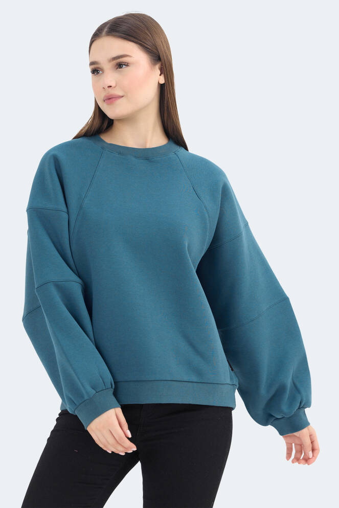 Slazenger VIA Kadın Sweatshirt Petrol