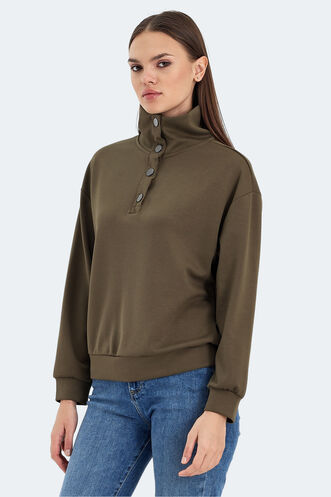 Slazenger VIDAL Women's Sweatshirt Khaki - Thumbnail