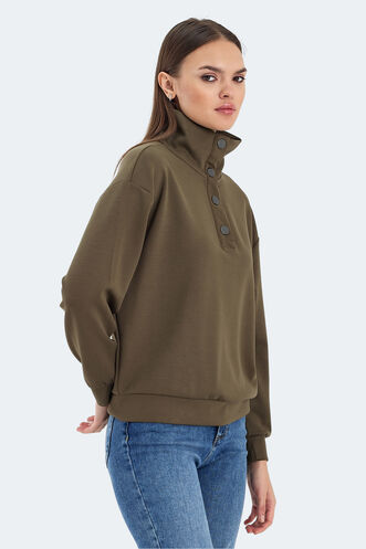 Slazenger VIDAL Women's Sweatshirt Khaki - Thumbnail