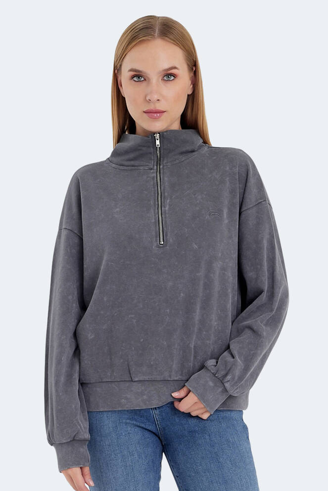 Slazenger VIEWER Kadın Sweatshirt Koyu Gri