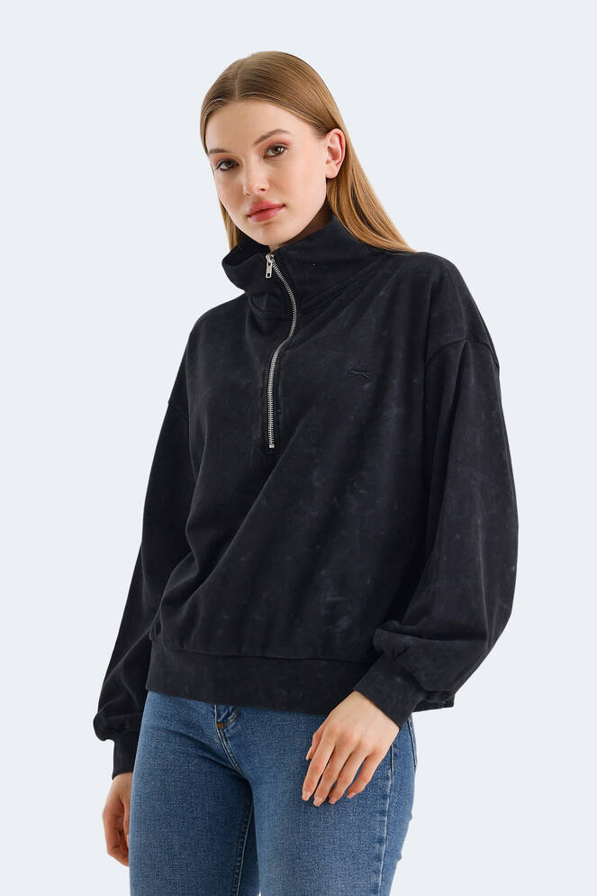 Slazenger VIEWER OVERSIZE Kadın Sweatshirt Siyah