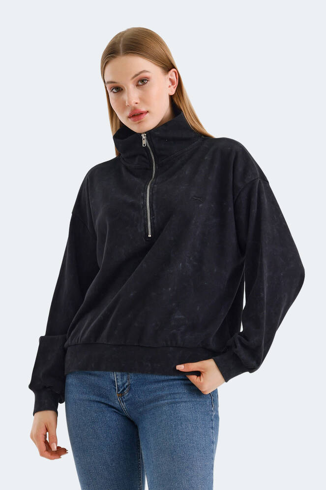 Slazenger VIEWER OVERSIZE Kadın Sweatshirt Siyah