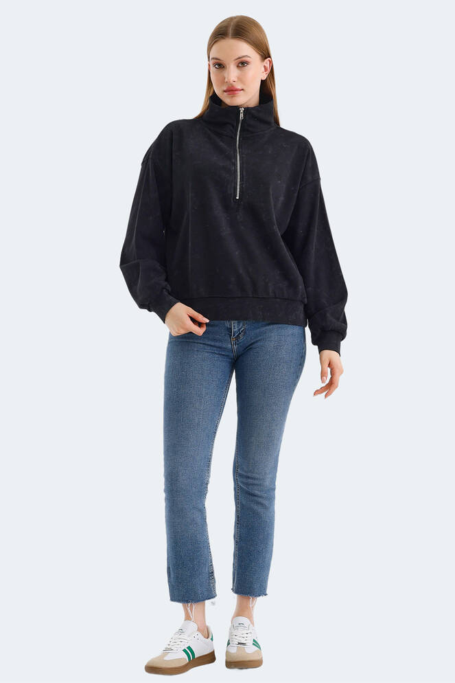 Slazenger VIEWER OVERSIZE Kadın Sweatshirt Siyah