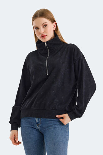 Slazenger VIEWER OVERSIZE Women's Sweatshirt Black - Thumbnail