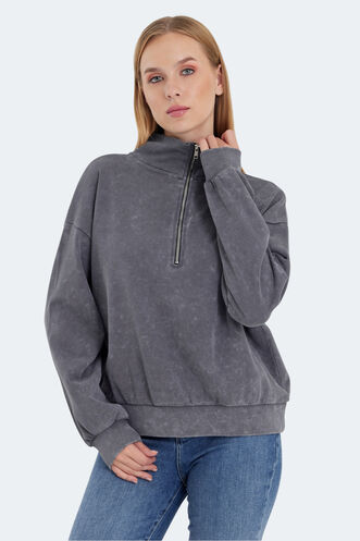 Slazenger VIEWER Women's Sweatshirt Dark Grey - Thumbnail