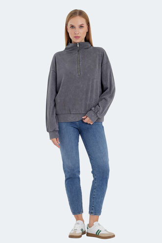 Slazenger VIEWER Women's Sweatshirt Dark Grey - Thumbnail