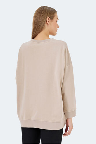 Slazenger VIKENTI SW Women's Sweatshirt Beige - Thumbnail