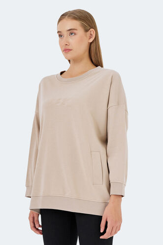 Slazenger VIKENTI SW Women's Sweatshirt Beige - Thumbnail