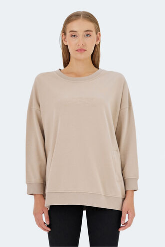 Slazenger VIKENTI SW Women's Sweatshirt Beige - Thumbnail