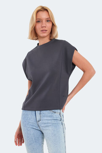 Slazenger VINCENZA Women's T-Shirt Dark Gray - Thumbnail