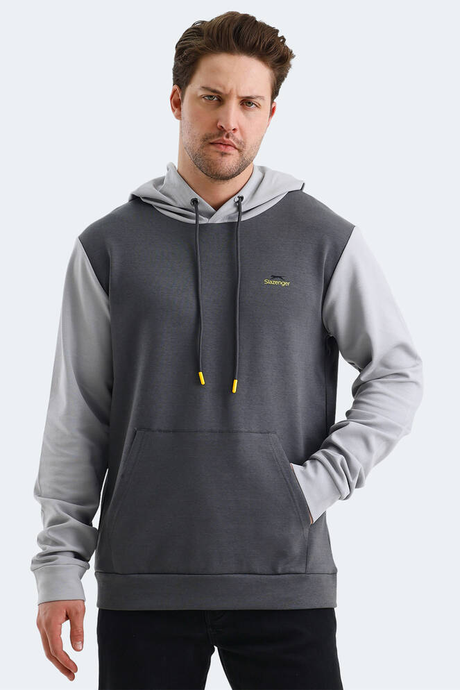 Slazenger VIOLA Erkek Sweatshirt Koyu Gri - Siyah