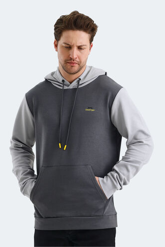 Slazenger VIOLA Erkek Sweatshirt Koyu Gri - Siyah - Thumbnail