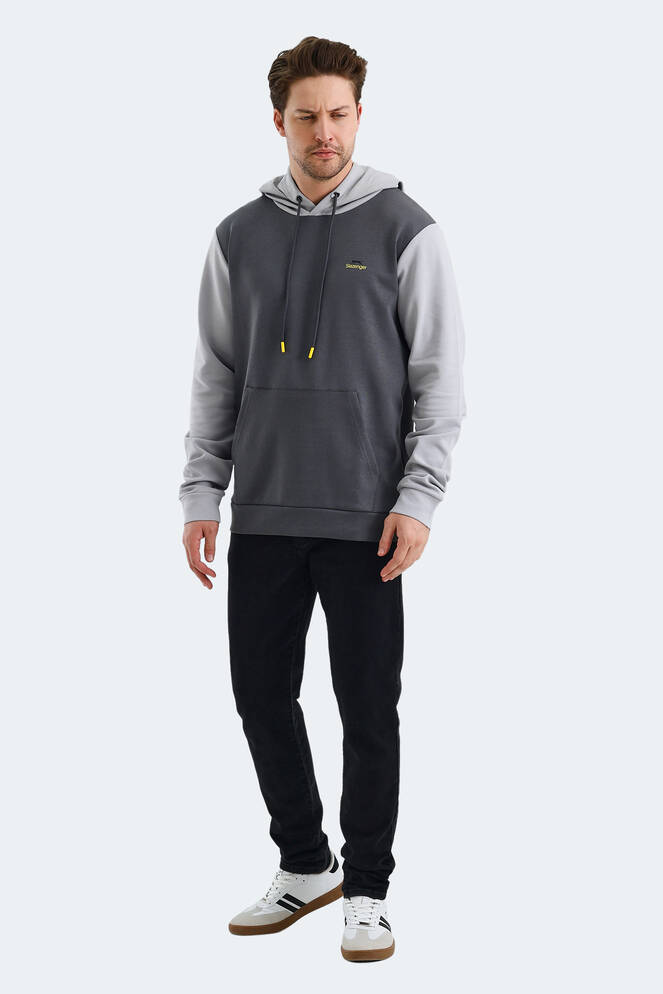 Slazenger VIOLA Erkek Sweatshirt Koyu Gri - Siyah