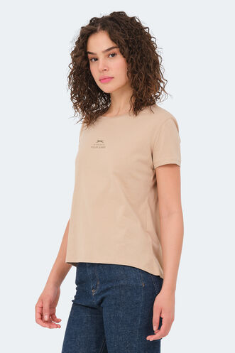 Slazenger VIRAJ Women's T-Shirt Beige - Thumbnail