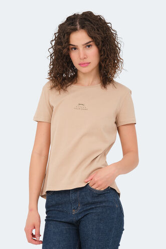 Slazenger VIRAJ Women's T-Shirt Beige - Thumbnail