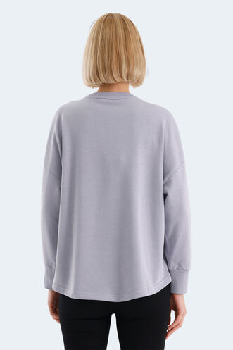 Slazenger VITAL OVERSIZE Kadın Sweatshirt Lila - Thumbnail