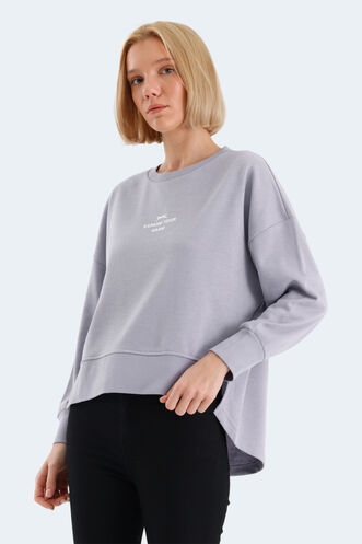 Slazenger VITAL OVERSIZE Kadın Sweatshirt Lila - Thumbnail