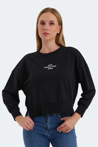 Slazenger - Slazenger VITAL OVERSIZE Kadın Sweatshirt Siyah