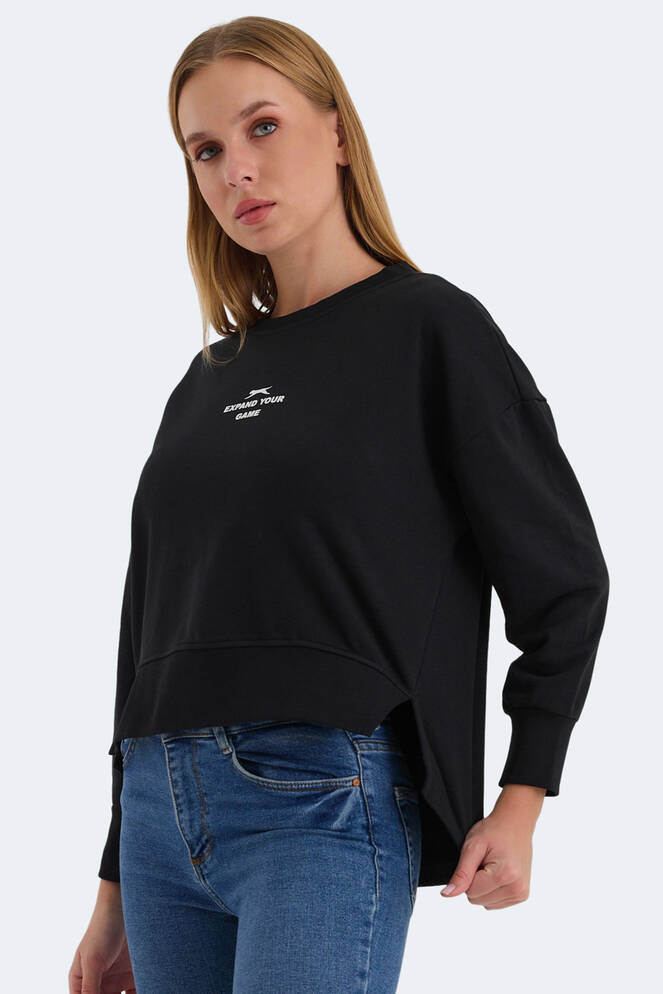 Slazenger VITAL OVERSIZE Kadın Sweatshirt Siyah