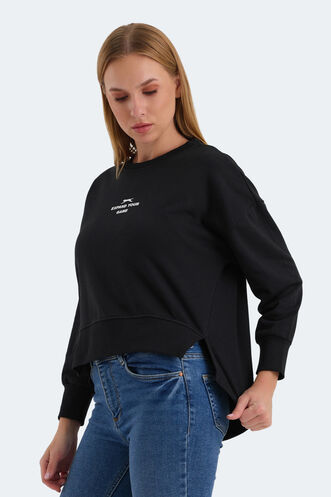 Slazenger VITAL OVERSIZE Kadın Sweatshirt Siyah - Thumbnail