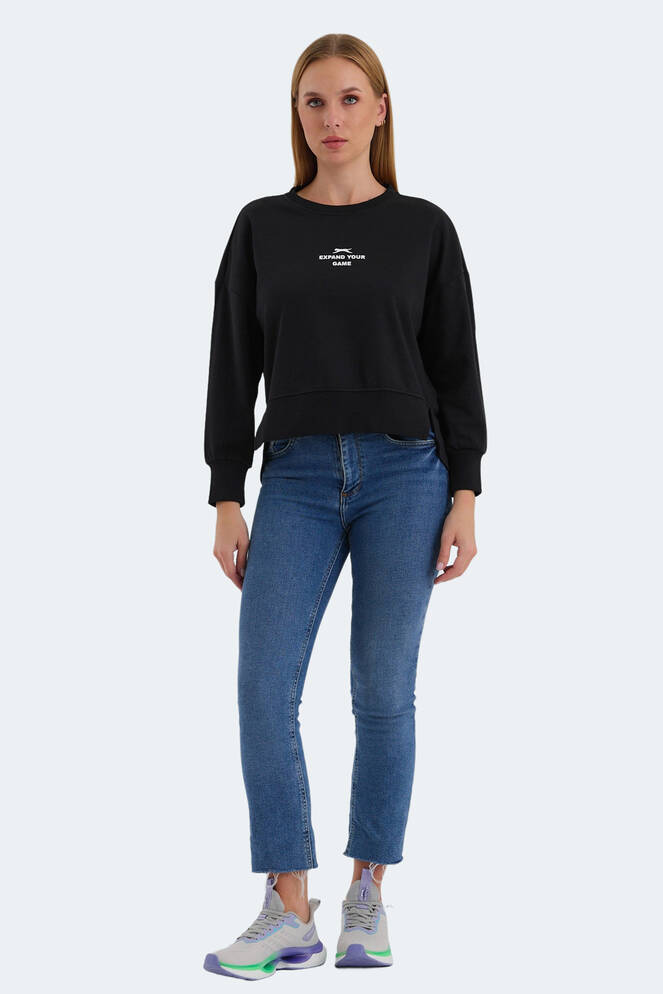 Slazenger VITAL OVERSIZE Kadın Sweatshirt Siyah